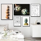 Плакат с едой и принтом сосны, яйца артишока, овощи, Картина на холсте, Настенная картина, декор для кухни, столовой, ресторана