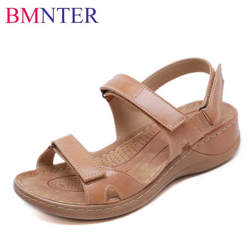 

BMNTER Women Sandals Soft Three Color Stitching Ladies Sandals Comfortable Flat Sandals Open Toe Beach Shoes Woman Footwear