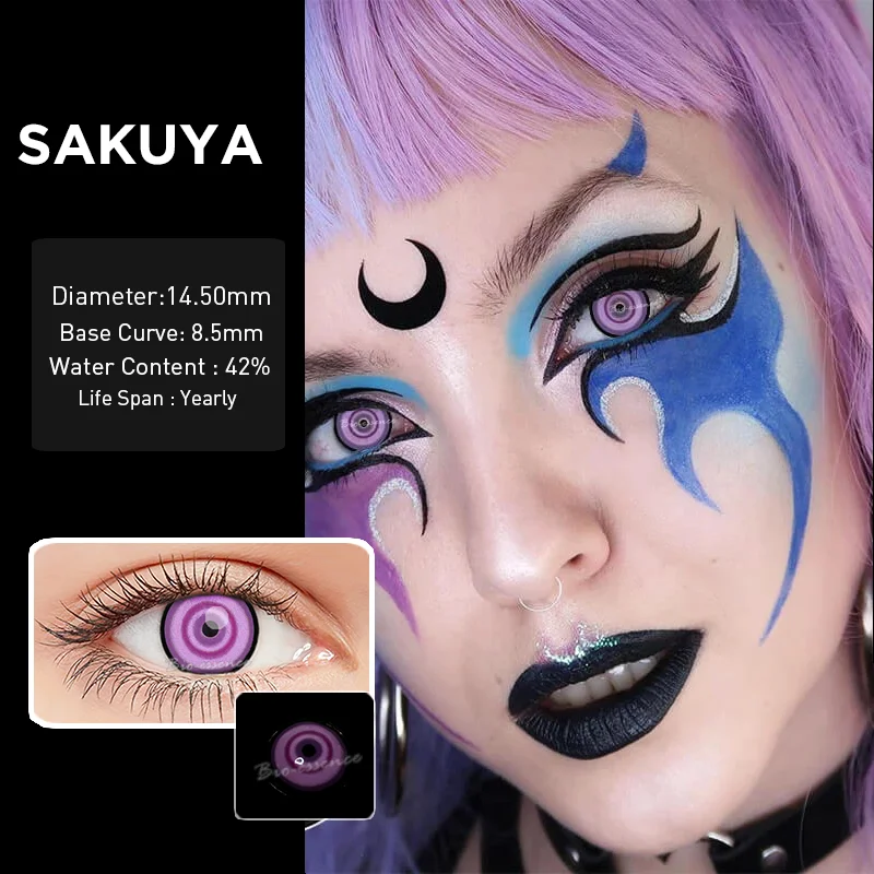 2pcs1pair cosplay halloween colored lenses pink lenses anime colored contacts lens multicolored lenses bio essence wholesale free global shipping
