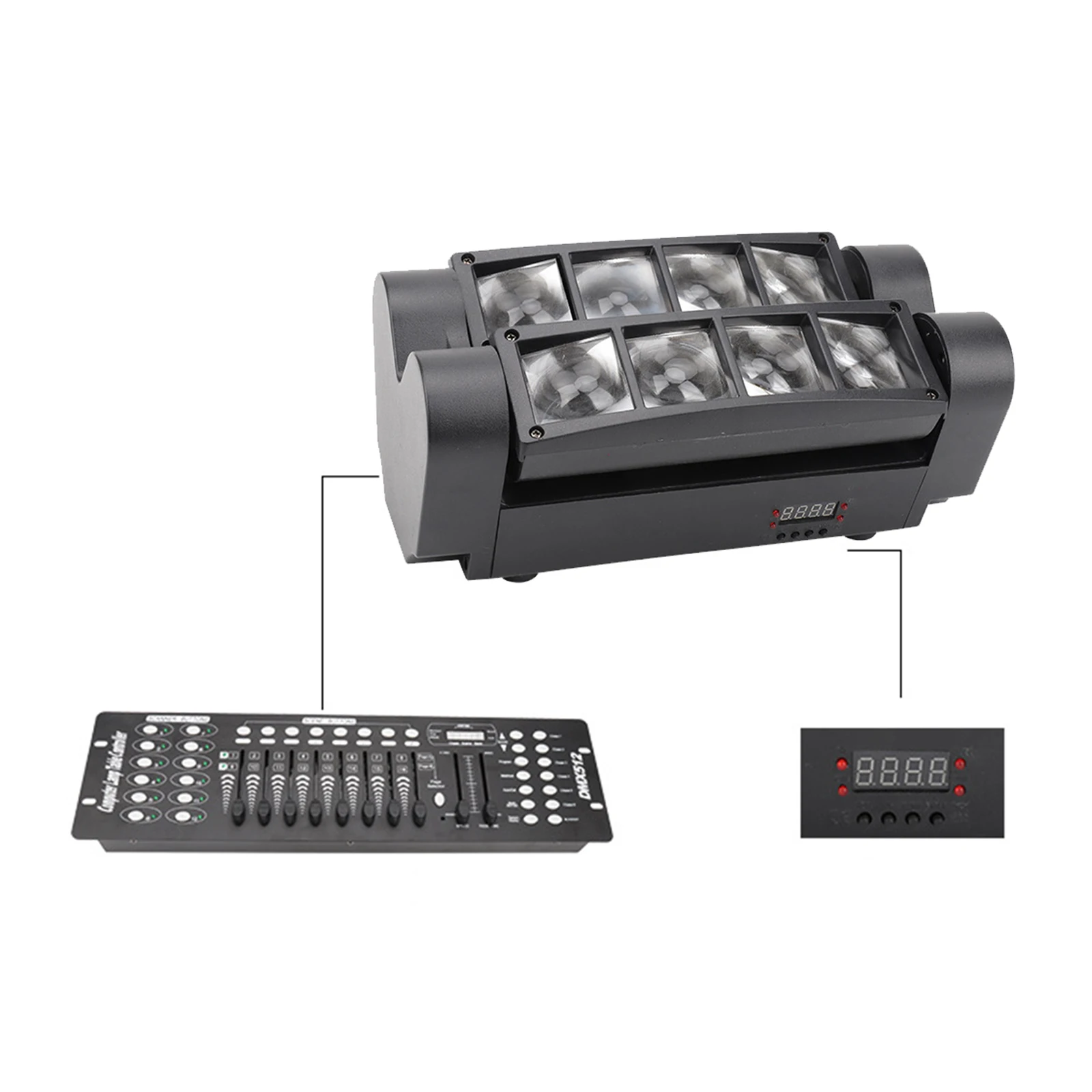 

Eight Eyes RGBW Mini Moving Head Beam Light Sound Activated Disco Stage Light for Parties AU