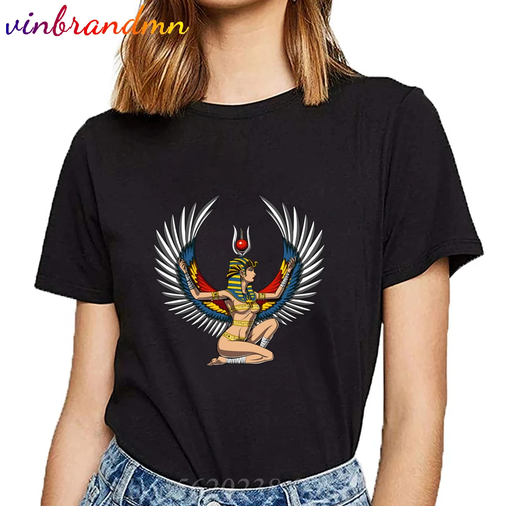 Летняя мода глазом футболки женские египетская богиня Isis футболка Забавные с