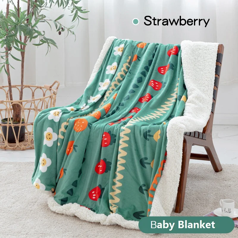

2020 Cartoon Double Layer Flannel Baby Blankets Newborn Baby Sleep Bedding Blankets Quilts Multi-use Sofa Rest Blanket Nap Quilt