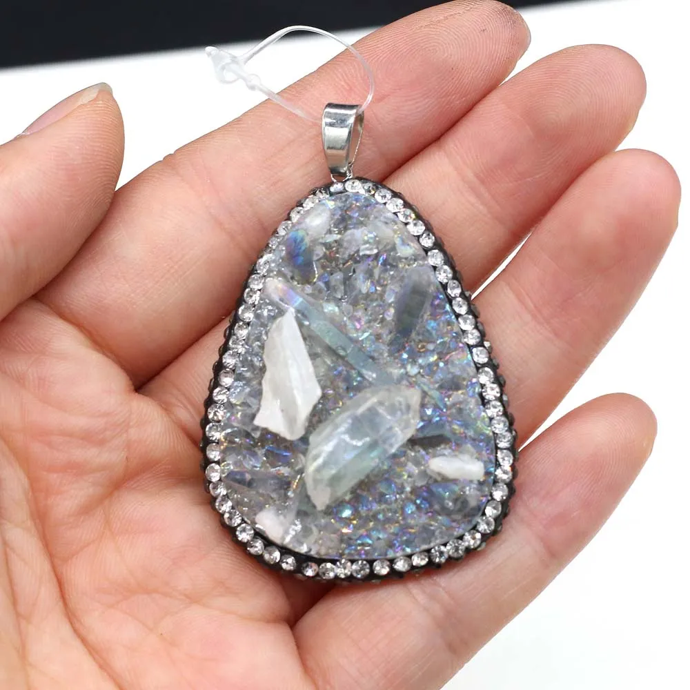 

1pcs Irregular Resin Semi-precious Stones Gold Silvers White Charm Pendant for Jewelry Making DIY Necklace Bracelet Accessories