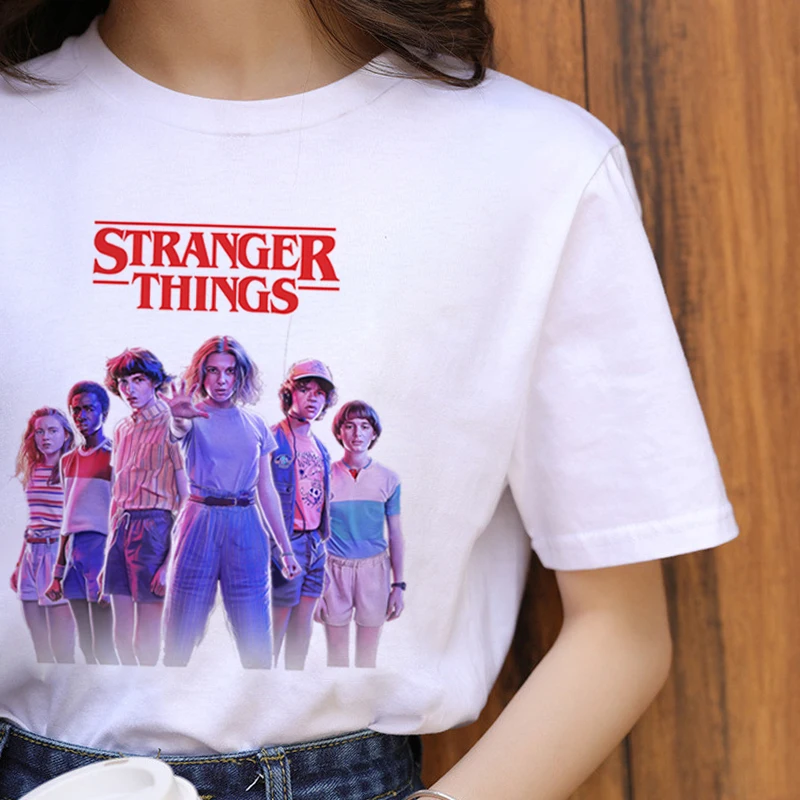 

2019 Hot Kawaii Stranger Things 3 Harajuku T Shirt Women Girls Lovely T Shirt Good Quality Original Brand Shirts Casual Tops