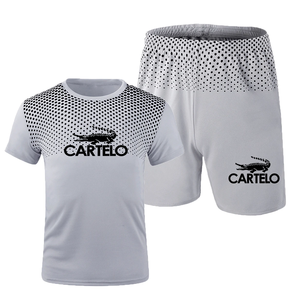 

New men's T-shirt + shorts sets summer breathable casual T-shirt running men's sets fashion Harajuku printed men's sports suit