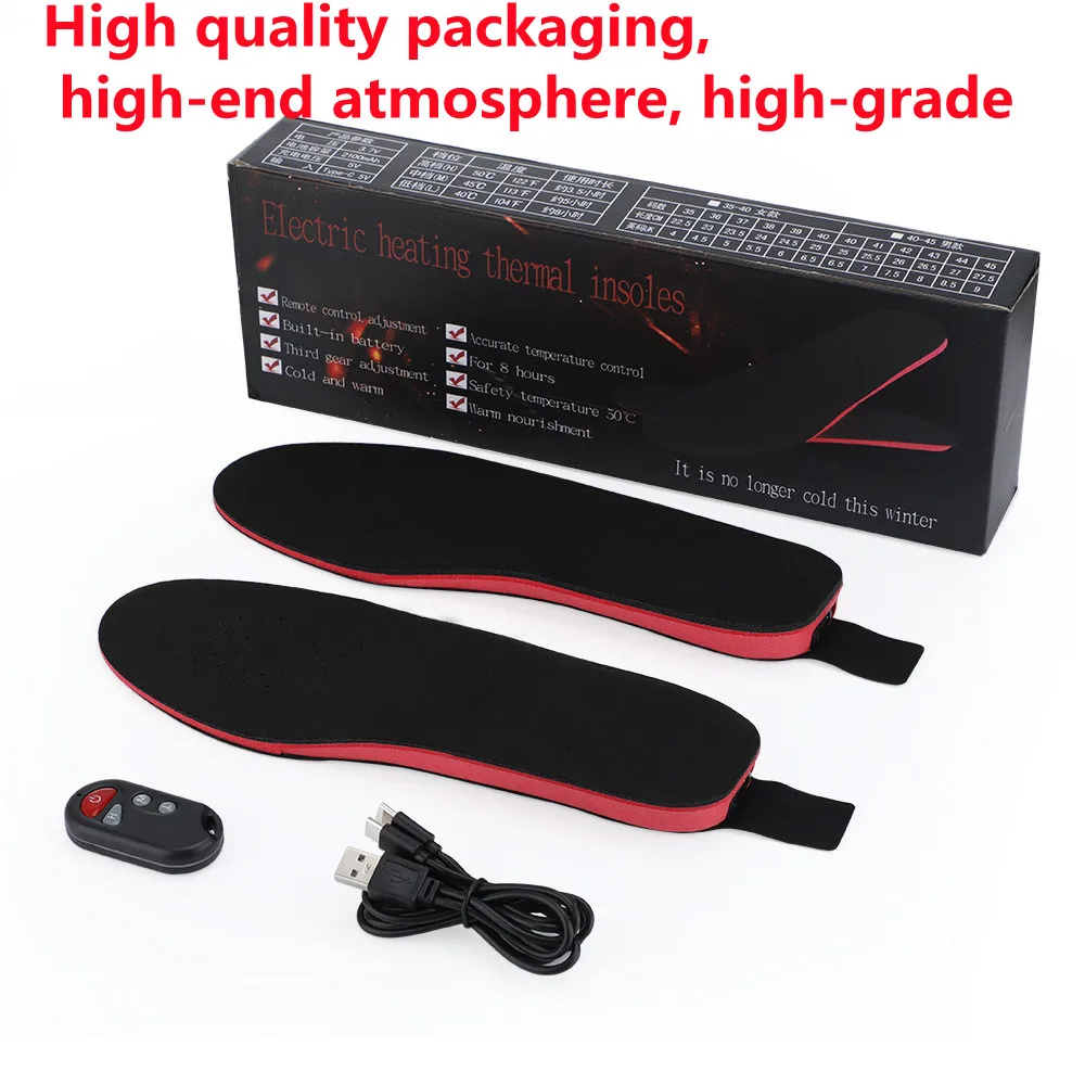 2200mA USB Charging Heating Insole Size Can Be Cut  Washable Electric Foot Warming Treasure Insole For Men And Women