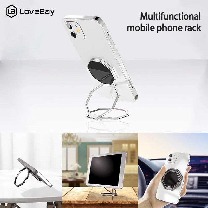 

Lovebay Magnetic Cell Phone Finger Ring Holder Removable Mobile Phone Grip Kickstand For iPhone 13 12 Pro Max Mini Desk Holder