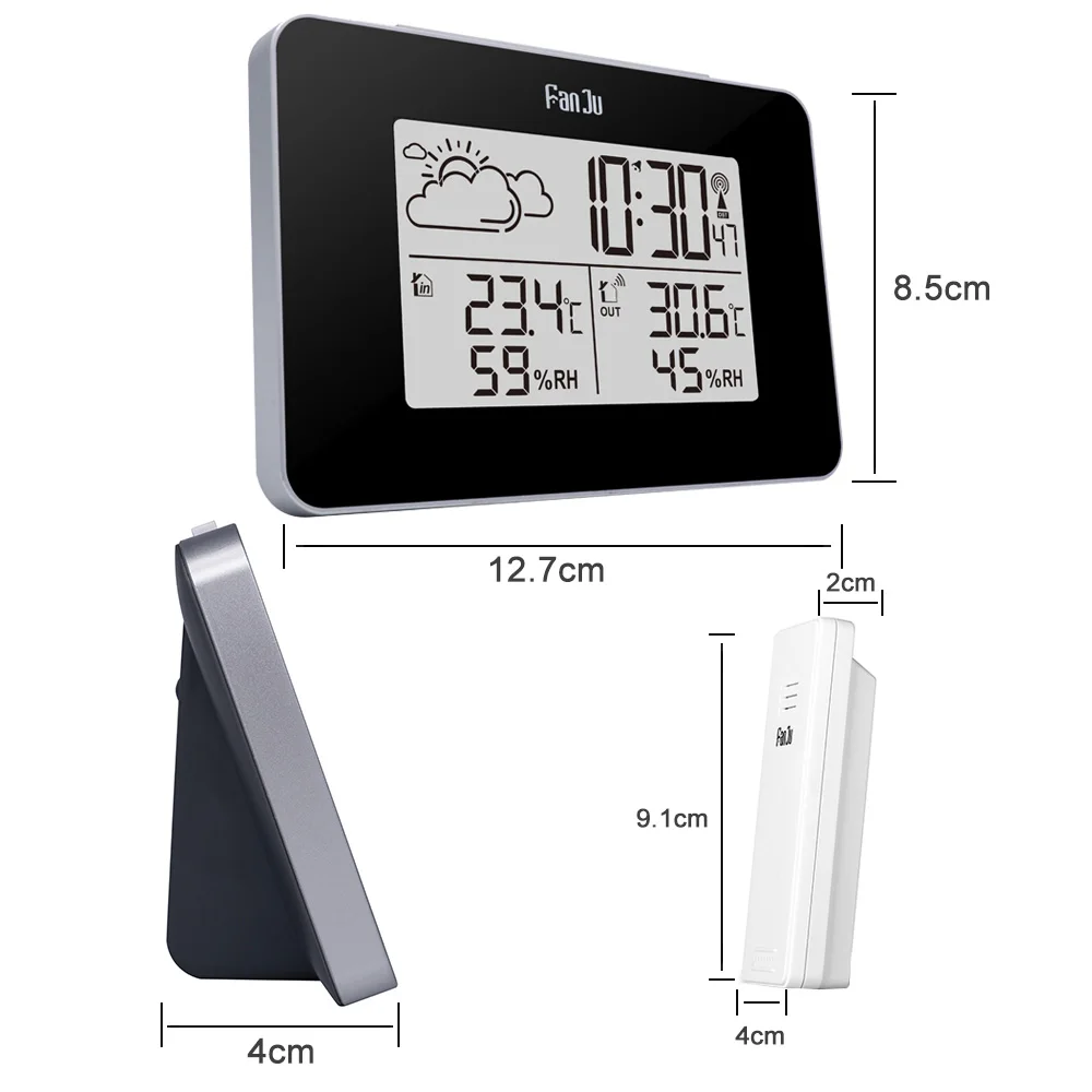 Digital Alarm Clock Weather Station Wireless Sensor Hygrometer Thermometer Electronic LCD Time Desktop Table Clocks | Дом и сад