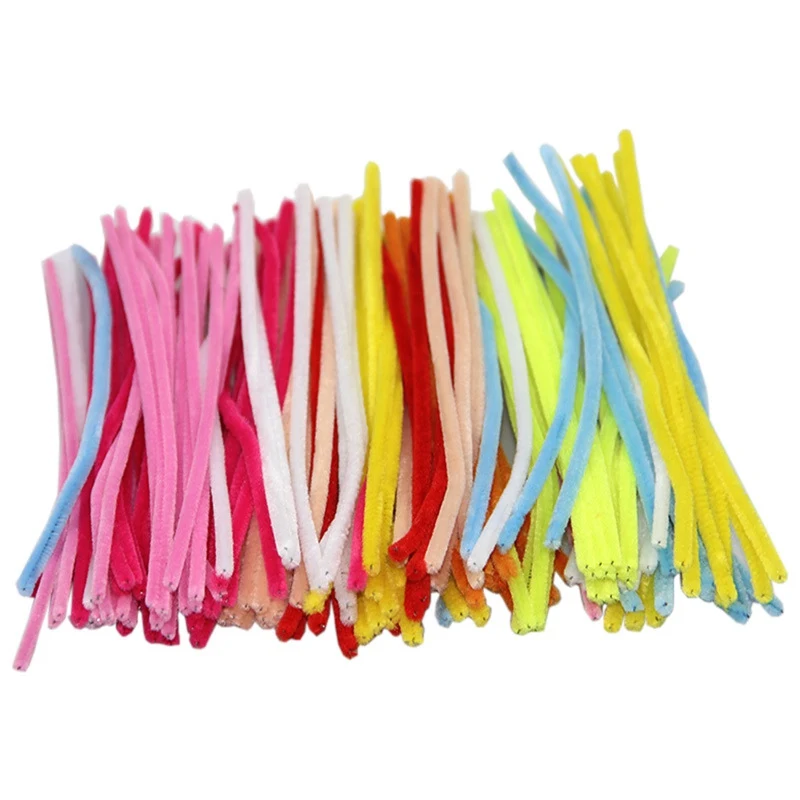 100 шт разных цветов шенилловая проволока плюшевые шениллевые стебли железная DIY