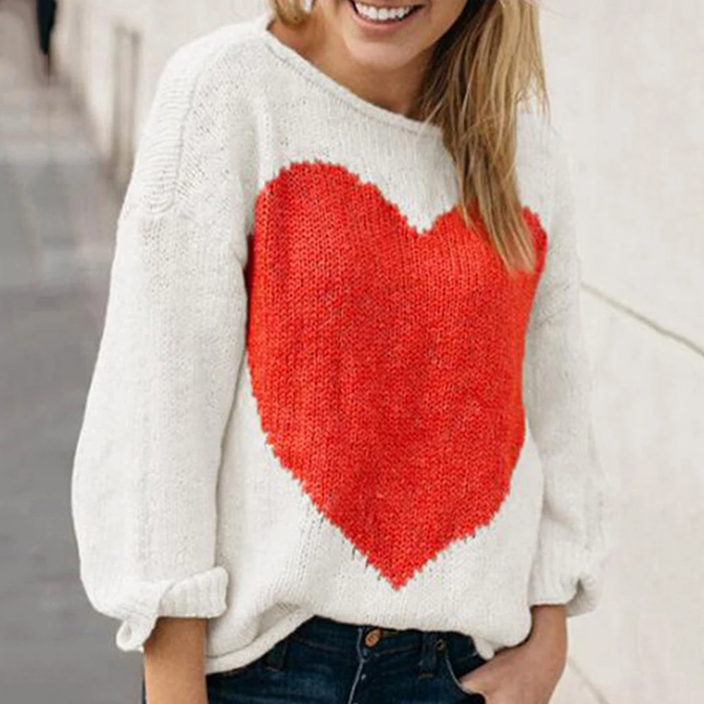 Женские Модные свободные вязаные свитера повседневные Лоскутные Свитера с