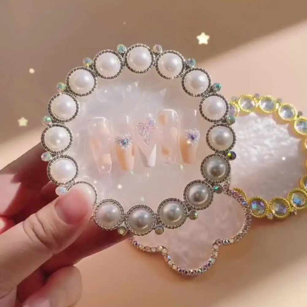 Металлическая пластина для дизайна ногтей с цветами и жемчугом | Украшения