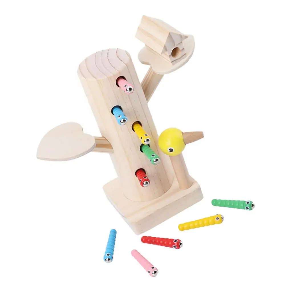 

Toys Educational Development Wooden Bird Catch Insect Game