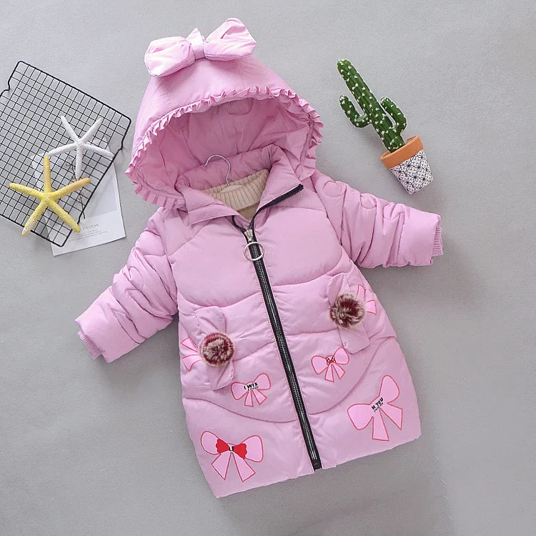 Зимняя куртка для девочек детская одежда Детские теплые пальто Плотные