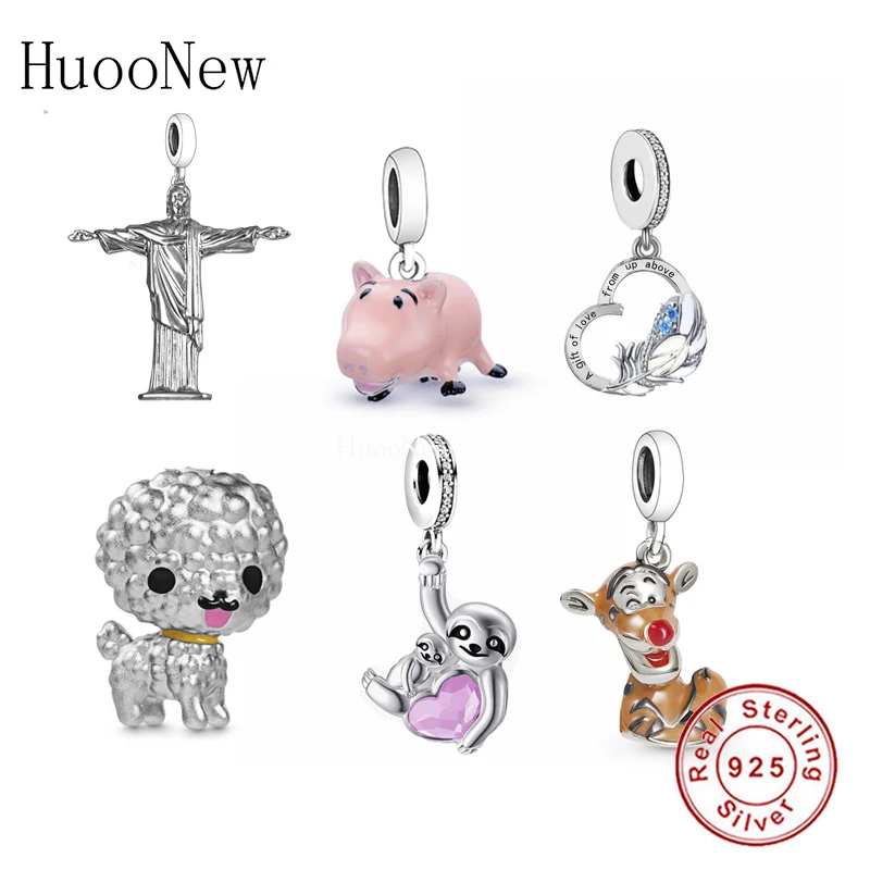 

Cute DIY Dangle Charms for Bracelet Necklace Pendant Jewellery Gift for Women Man 925 Sterling Silver Cat Penguin Heart Beads