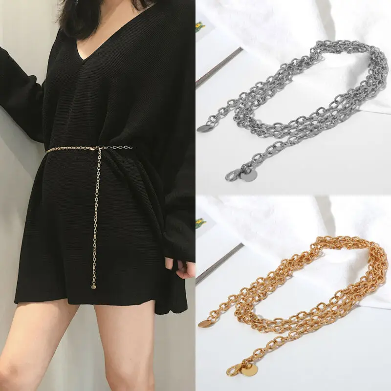 Женский металлический пояс-цепочка в стиле ретро | Аксессуары для одежды