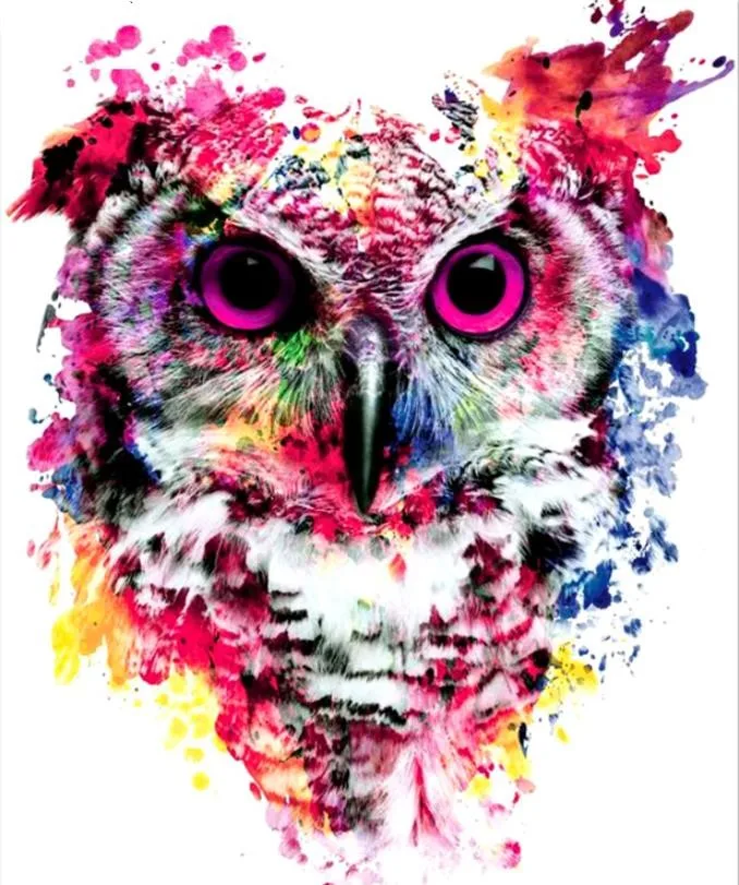 

Full Square/Round Drill 5D DIY Diamond Painting "Colored owl" Embroidery Cross Stitch 3D Home Decor