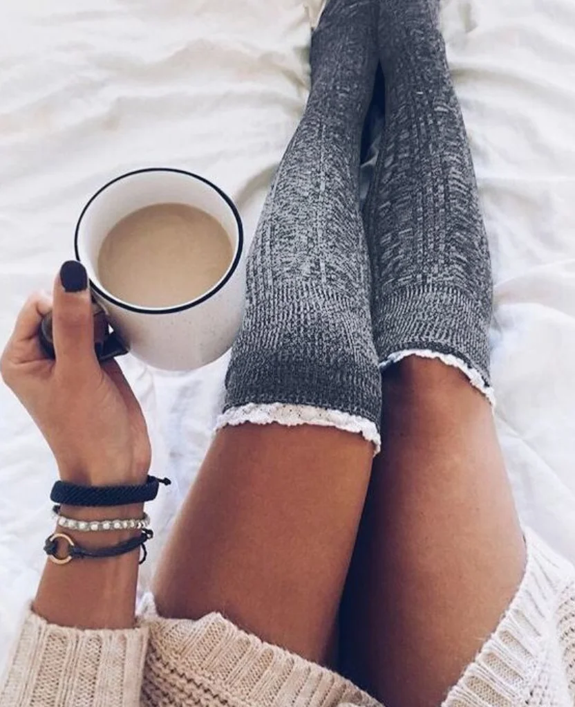

1Pair Thigh High Socks Girls Stockings Lace Winter Warm Socks Women Sexy Stocking Medias Pantyhose Stockings Knee High Socks