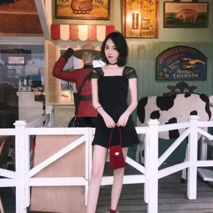 Готическое Бандажное женское платье Sukienki с коротким рукавом Мини облегающее