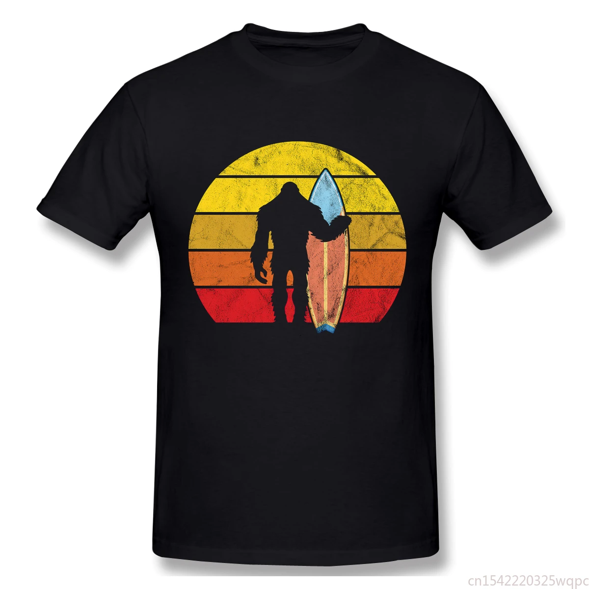 

Bigfoot Surfing Retro Sasquatch T Shirt Man T Shirt Men Clothing