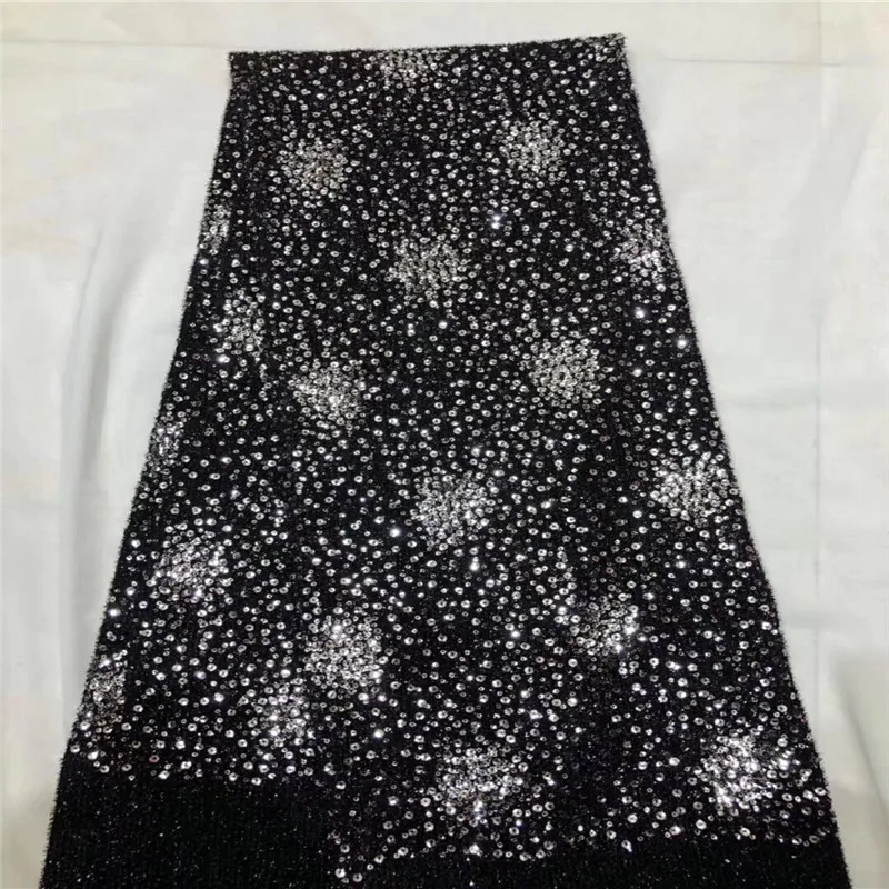 2019 Высококачественная африканская Кружевная Ткань бархатная французская