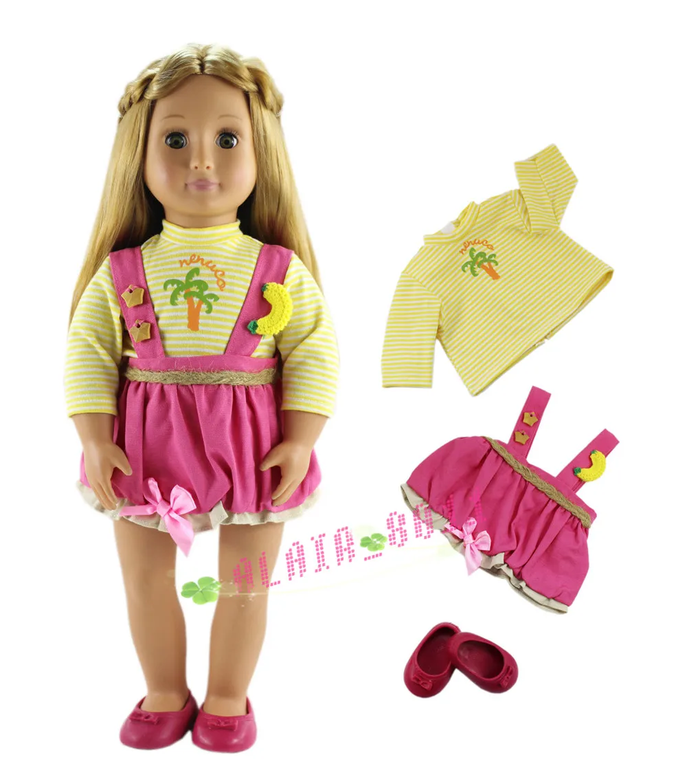 Комплект из 3 предметов кукольная одежда для 18 дюймов американская кукла ручной