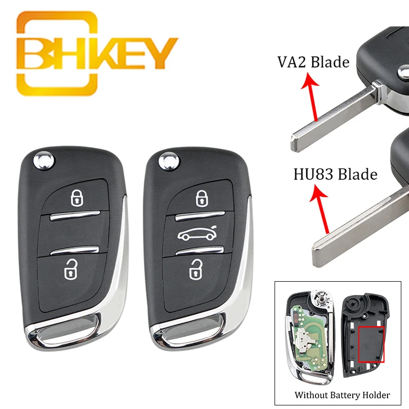 BHKEY CE0523 умный Автомобильный ключ для Peugeot 307 407 607 2005 2011 Дистанционный HU83/VA2 Blade 2/3