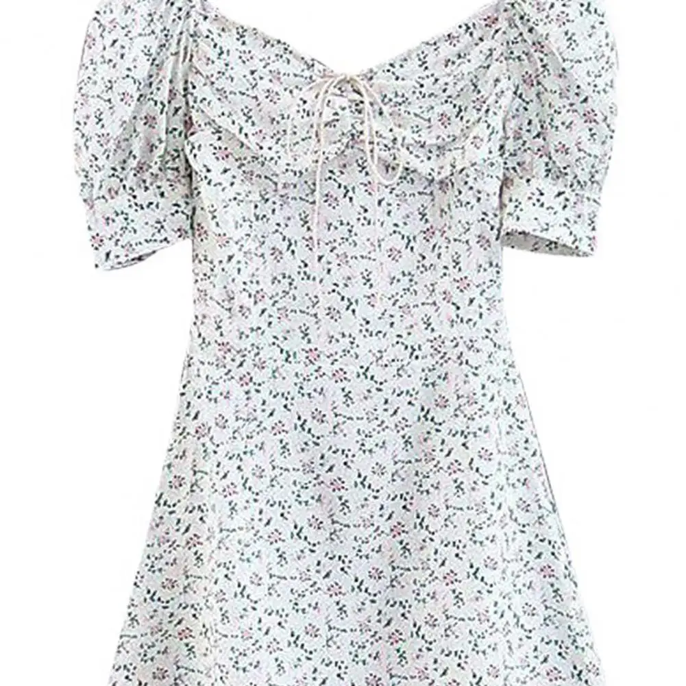 

robe femme Women Mini Dress Floral Print Bodycon Short Puff Sleeve Backless Dress for Spring/Summer vestidos de verano 2021