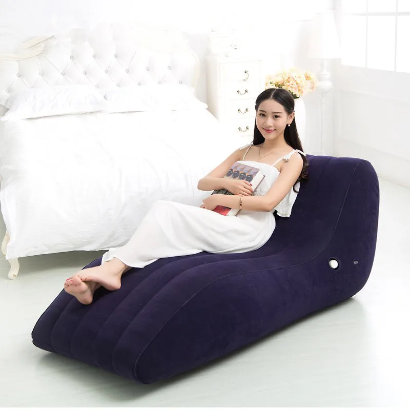 Надувной диван стул для взрослых фасоли мешок Флокирование ПВХ сад Lounge Beanbag