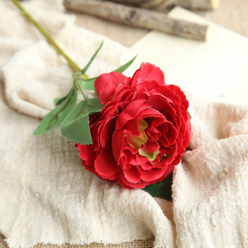 

Charm Autumn Artificial Fake Peony flower Bridal Wedding Party Silk Bouquet