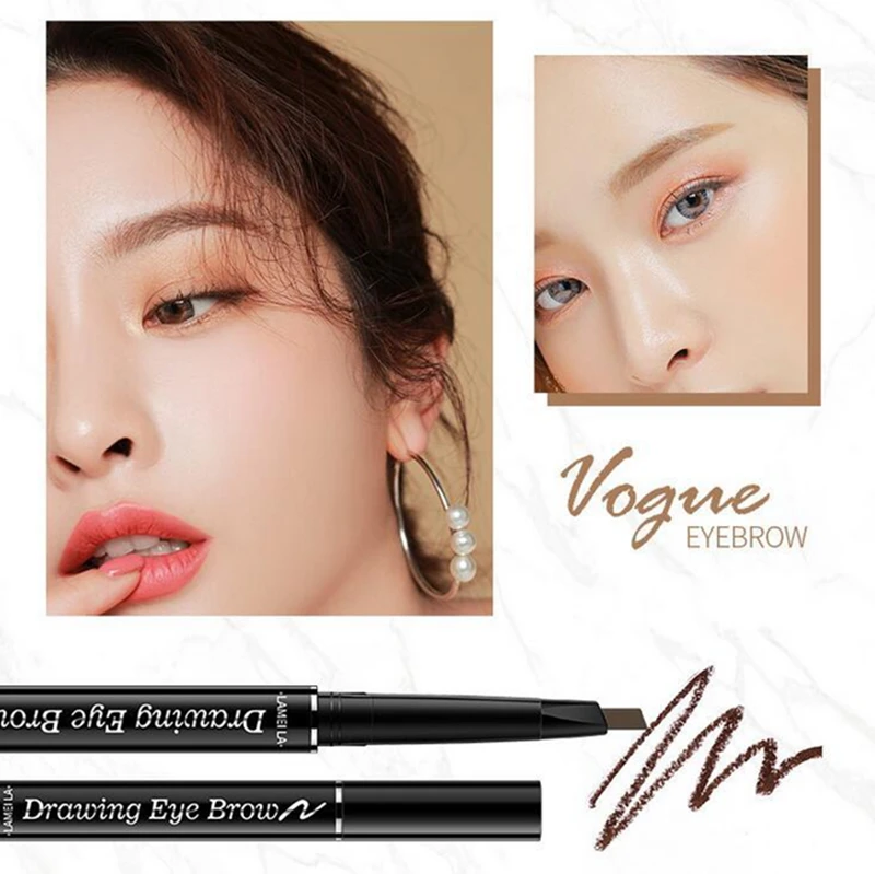 Карандаш для бровей двухсторонний Водонепроницаемый долговечный не Цветущая