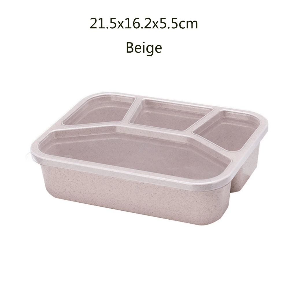 L Портативный Ланч-бокс из пшеничной соломы Bento Box с отсеками посуда для детей дома для школы и пикника пищевой контейнер для микроволновой печи - Цвет: L