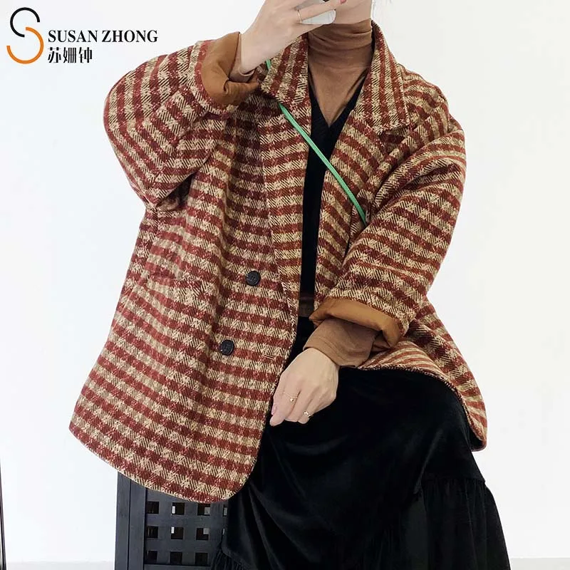 Женская шерстяная костюм пальто женская кожаная обувь в винтажном стиле Узор