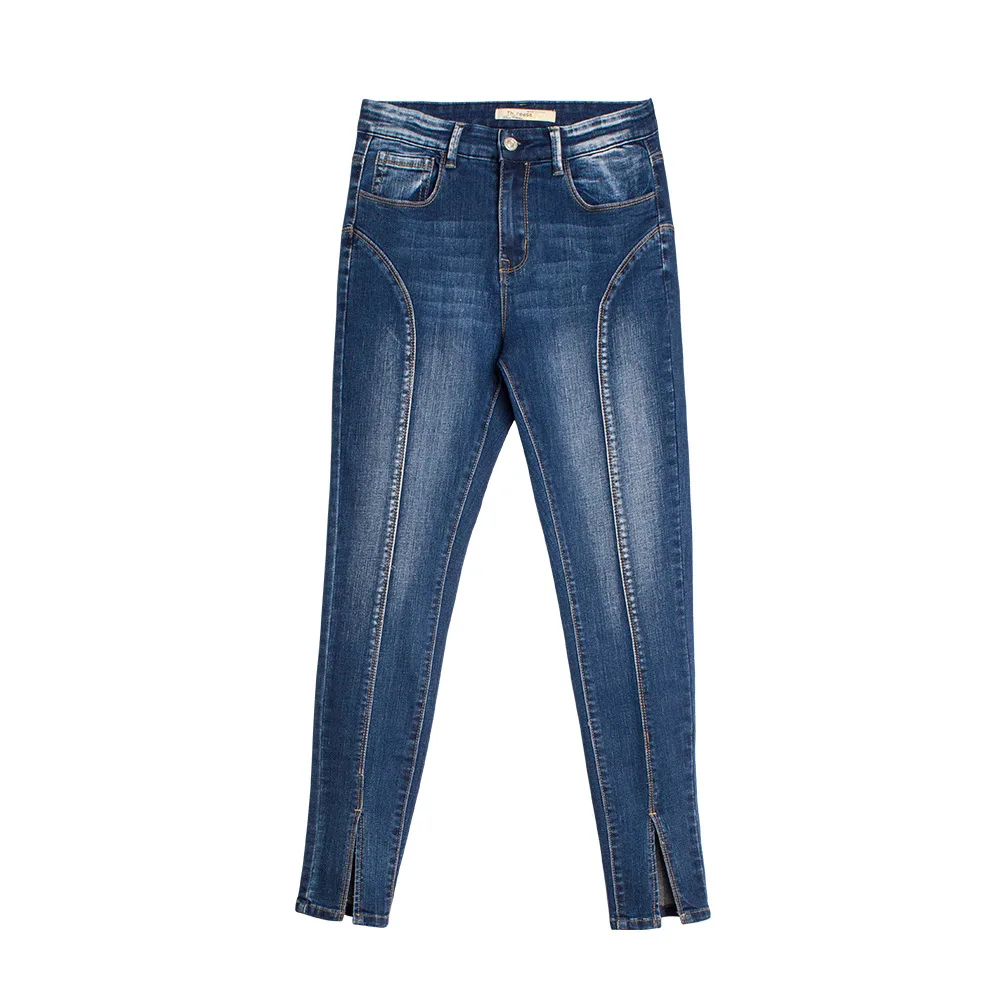 

Women Push Up Hip Pencil Lift Skinny Jeans Splits At The Bottom High Elastic Stretch Slim Fit Denim Pants Pocket Jean Trousers
