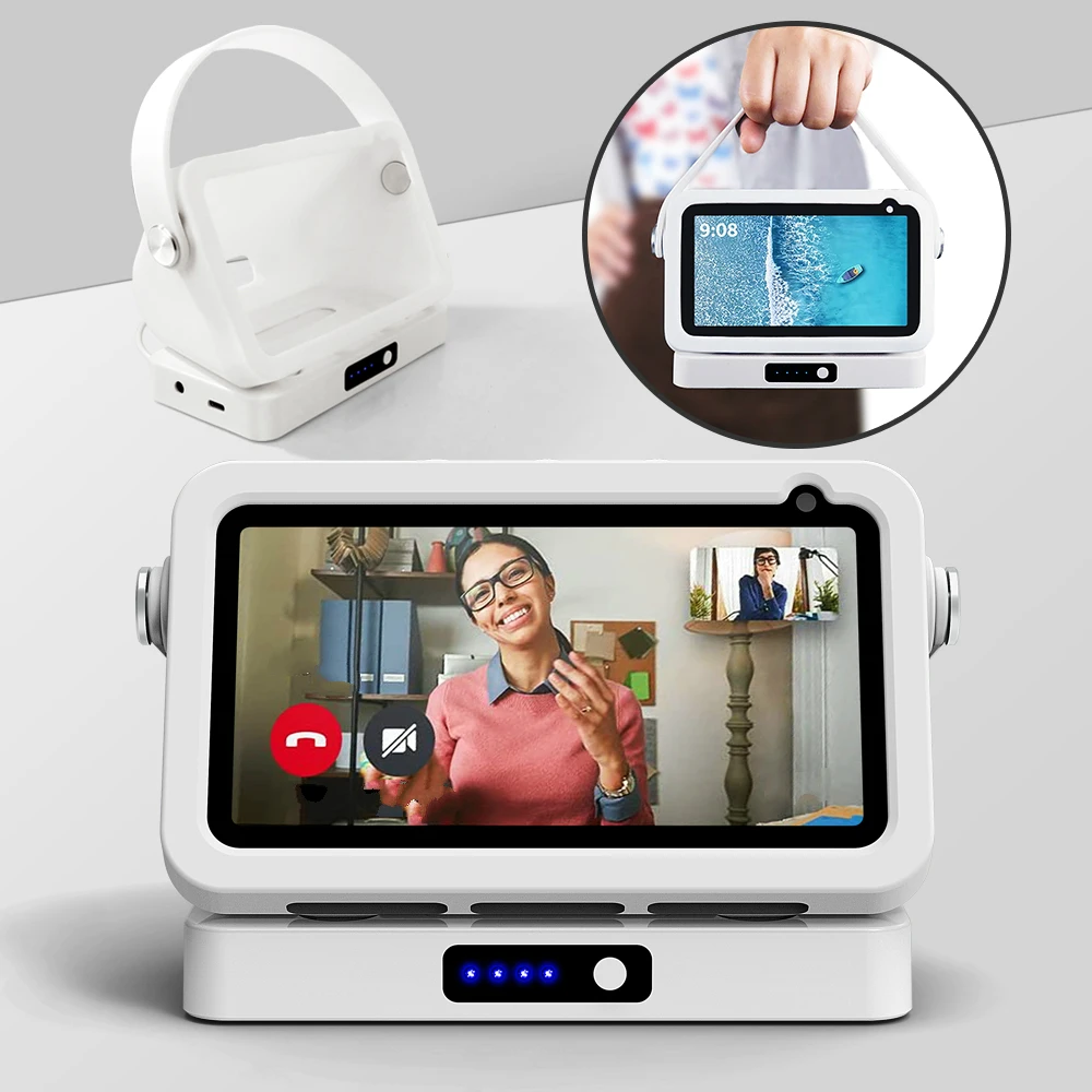 Battery base for Echo show 5 Handle case with 10000mah battery base for Alexa Smart Display Speaker Echo show 5 Portable charge