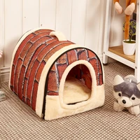 diy keep warm non slip cat cute dual use accessories soft dog home pet house