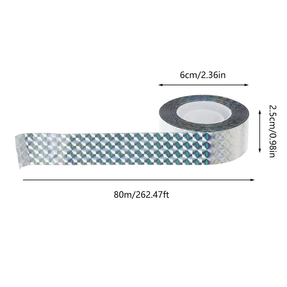 

Flashing Anti Bird Tape Bird Repellent Scare Tape Repeller Deterrent Ribbon Keep Away Pigeons Double-sided Bird Repeller Ribbon