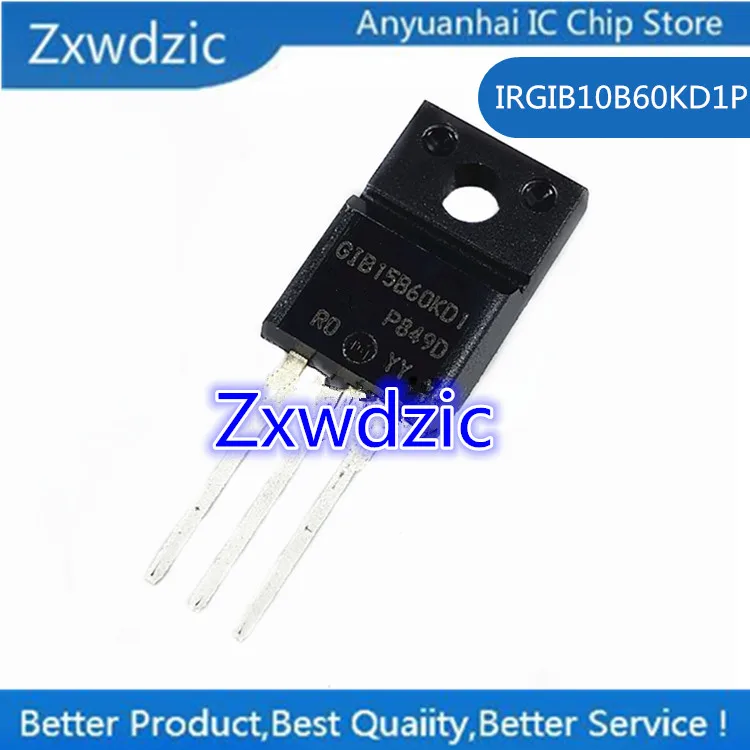 

10pcs 100% New Imported Original IRGIB10B60KD1P GIB10B60KD1 TO-220 IGBT Transistor 600V 16A