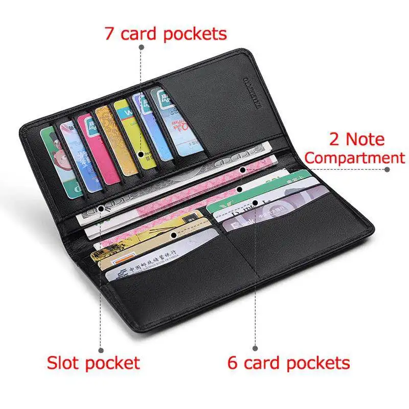 Мужской кошелек роскошный брендовый высококачественный мужской длинный черный