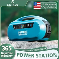 110v solar generator battery charger 120w 220v portable power station outdoor emergency power supply camping power bank 60000mah