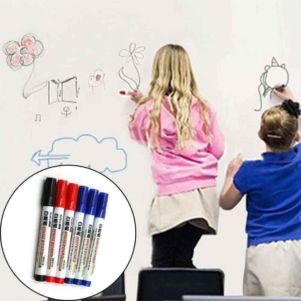 1PC Big Capacity Erasable Whiteboard Marker Pen Red blue black Erase Markers pen Office School Stationery Supplies |