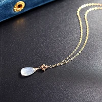 daimi moonstone necklace female 14k gold injection sky clavicle ran chain pendant couple gift genuine