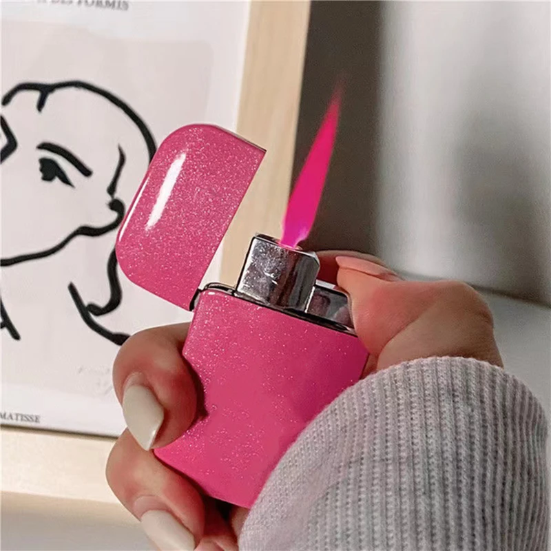

New Creative hot sale pink cat lighter windproof red portable mini ultra-thin portable cigarette lighter cute girl gift