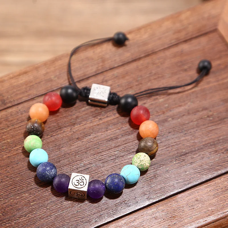 Браслет с бусинами из натурального камня 8 мм 7 чакр | Украшения и аксессуары