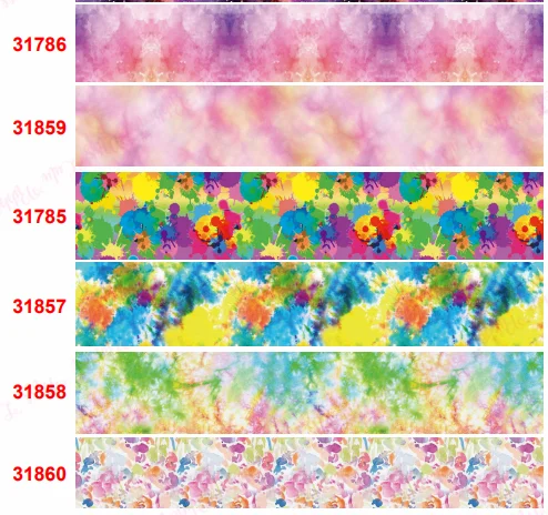 

16 мм-75 мм красочная Магическая серия масляная краска граффити Печать Grosgrain/вражеская лента Рождественское украшение 50 ярдов/ролик