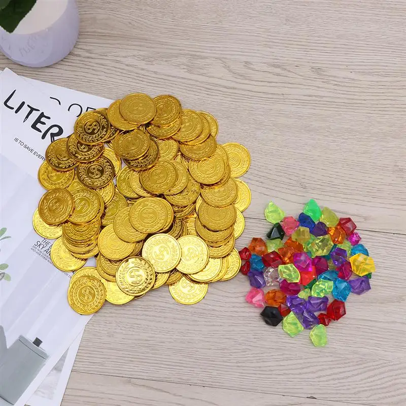 Пиратские игрушки 1 набор забавные золотые монеты креативные пиратские