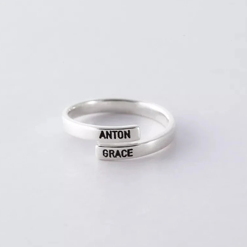 Заказное Оригинальное кольцо, персонализированное кольцо с буквами, Anillos Mujer, золотое, серебряное, регулируемое, изысканное имя, кольца для женщин, девушек, BFF ювелирные изделия