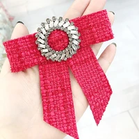 korean vintage brooches student british bow tie for women retro rhinestone brooce shirt pins fashion shirt accessories jewelry