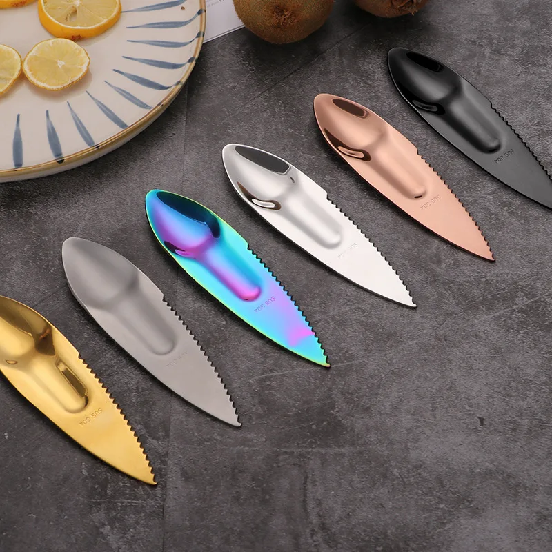 

304 Stainless Steel Kiwi Fruit Knife Multi-purpose Passion Fruit Opener Portable Multifunctional Fruit Scoop Peeler honey dipper