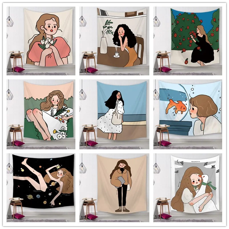 INS/настенный гобелен для девочек мандала хиппи милый розовый настенный подвесное