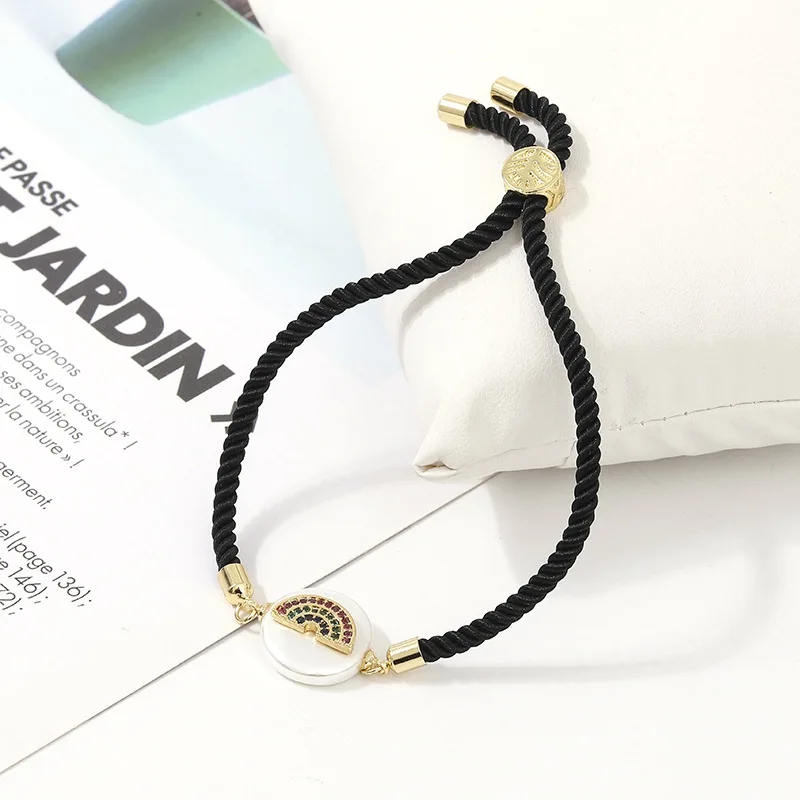 

Charm new 2020 hot sale micro-set rainbow bracelet adjustable adjustable gold bracelet for girlfriend couple bracelet